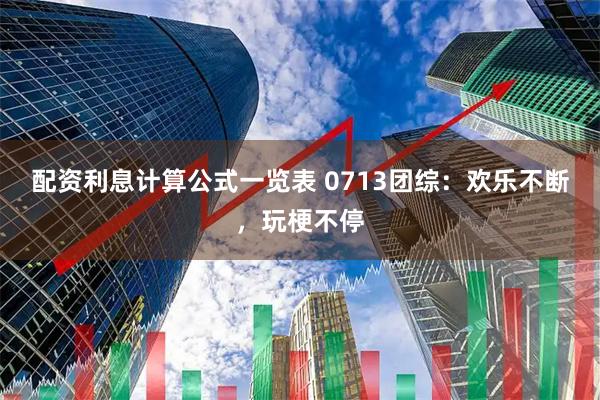 配资利息计算公式一览表 0713团综：欢乐不断，玩梗不停